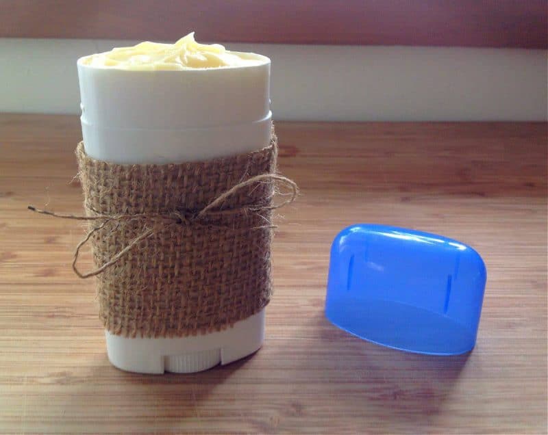 homemade deodorant in a deodorant tube