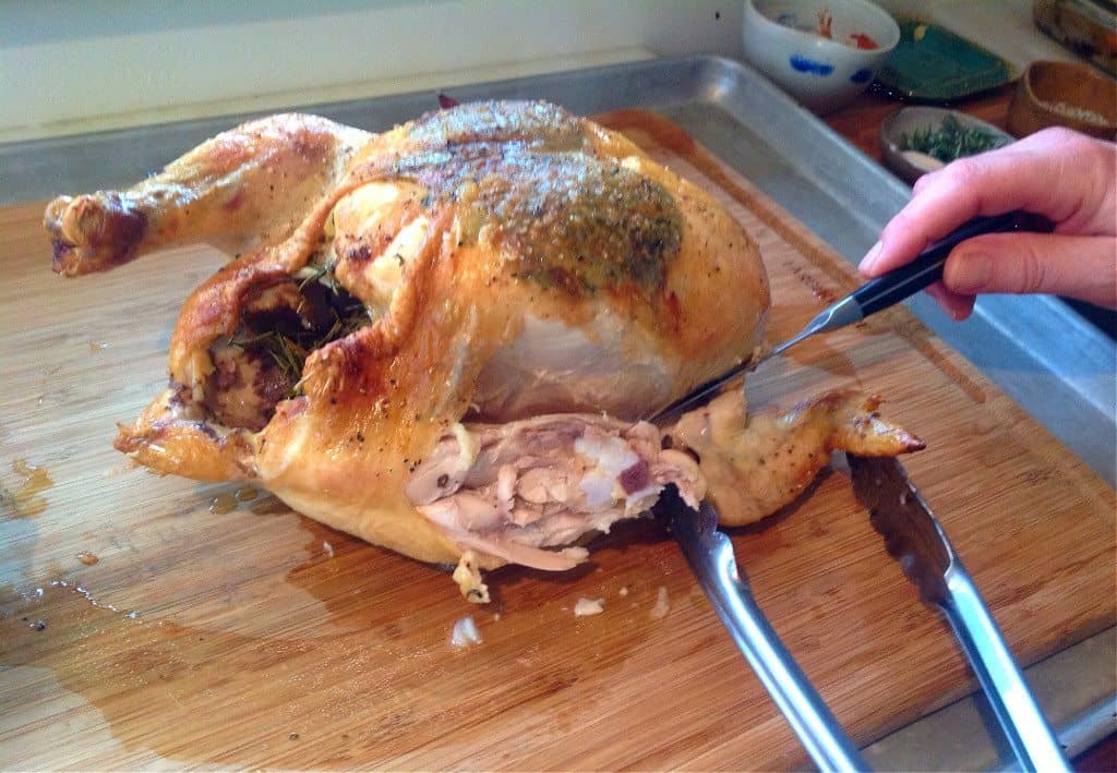 carving a chicken