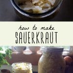 Homemade sauerkraut in a jar.