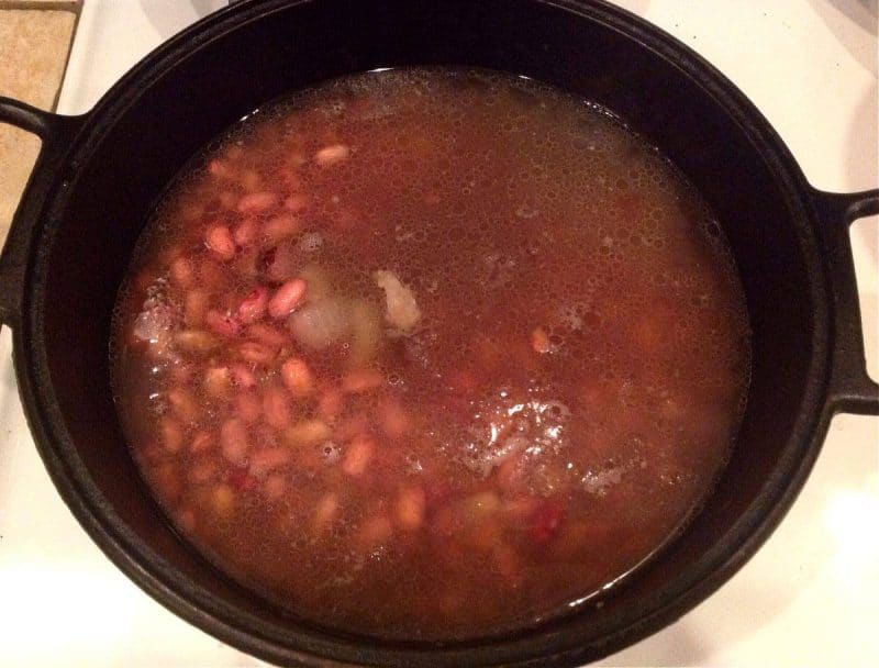 beans with bacon and greens