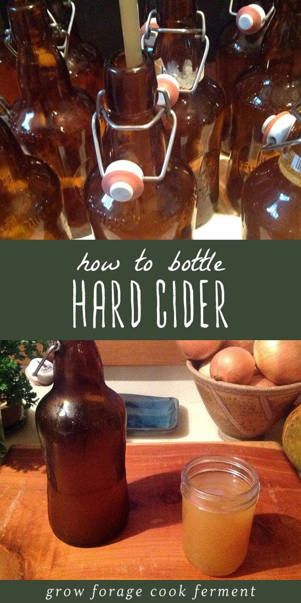 After you've brewed your own fermented hard cider, the next step is to bottle it for storage. Get my step by step tutorial for bottling and storing hard cider to enjoy at home! #fermented #cider