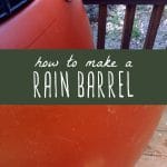 Homemade rain barrel.