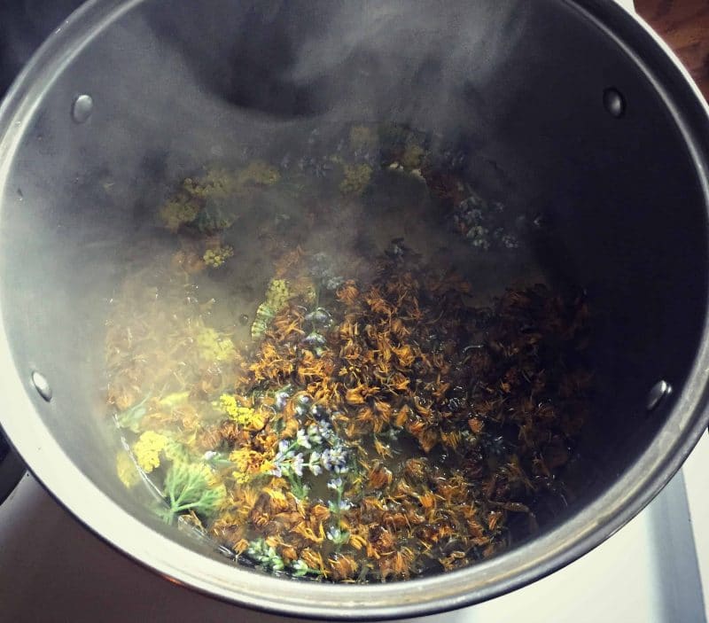 boil wildflowers for mead