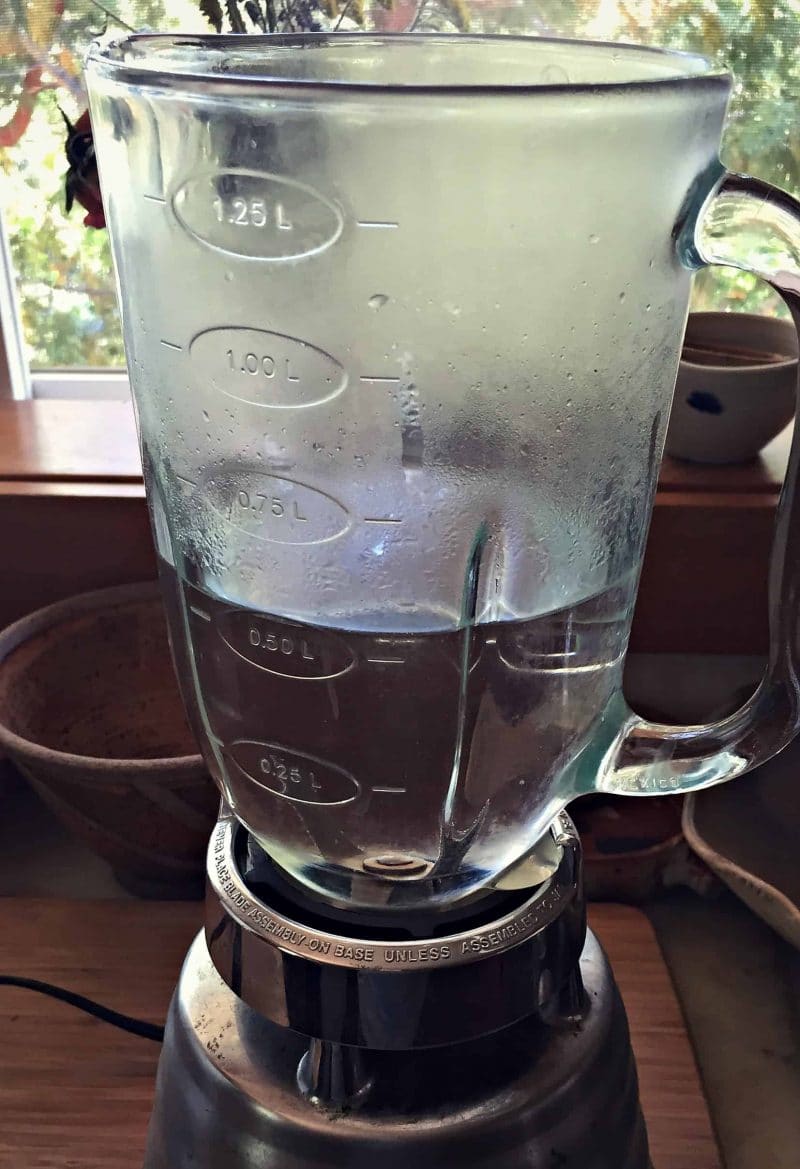 boiling water in a blender