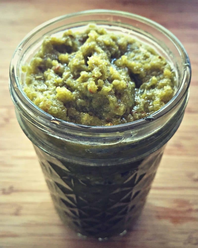 fermented chili paste in a mason jar