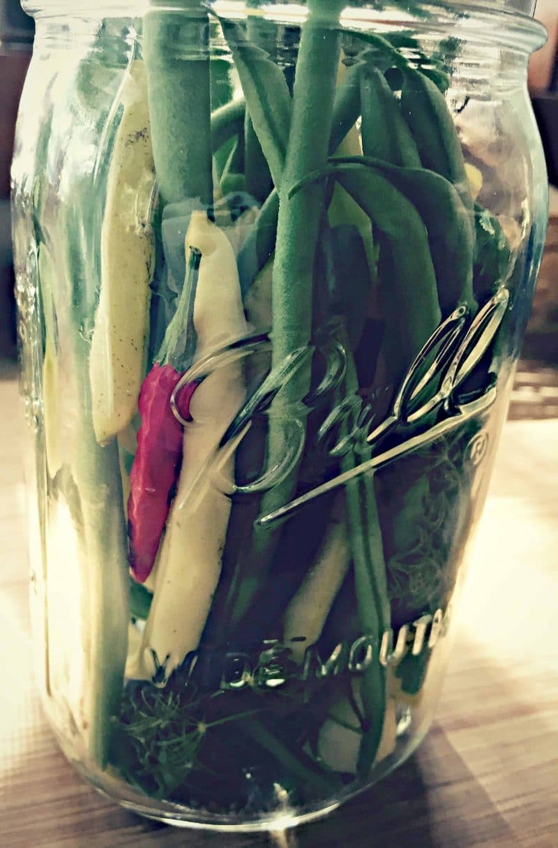 put green beans in a quart jar