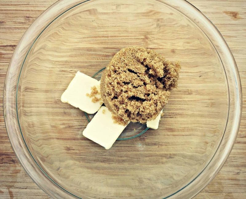 butter and brown sugar in a bowl