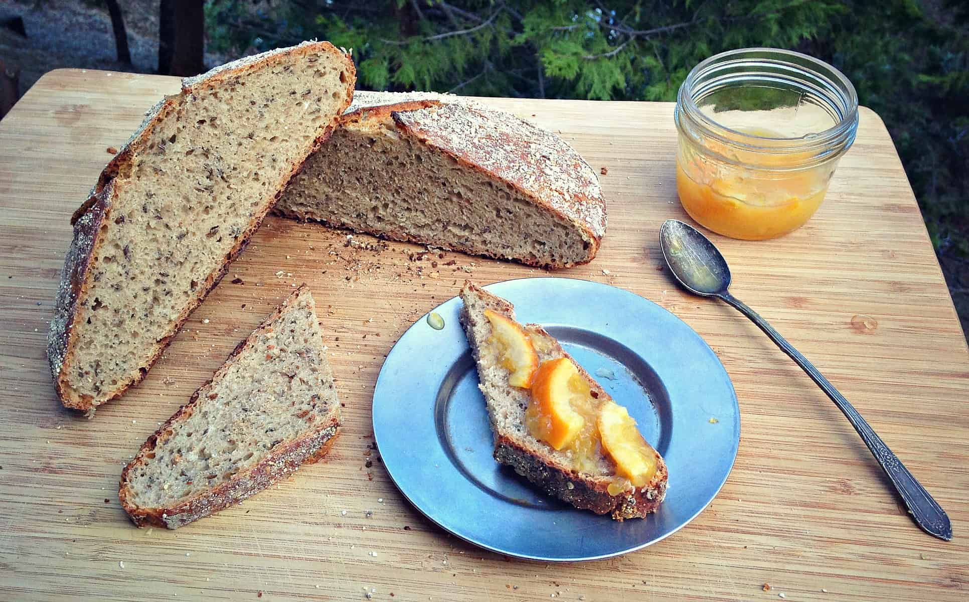 No Knead Sourdough Rye Bread