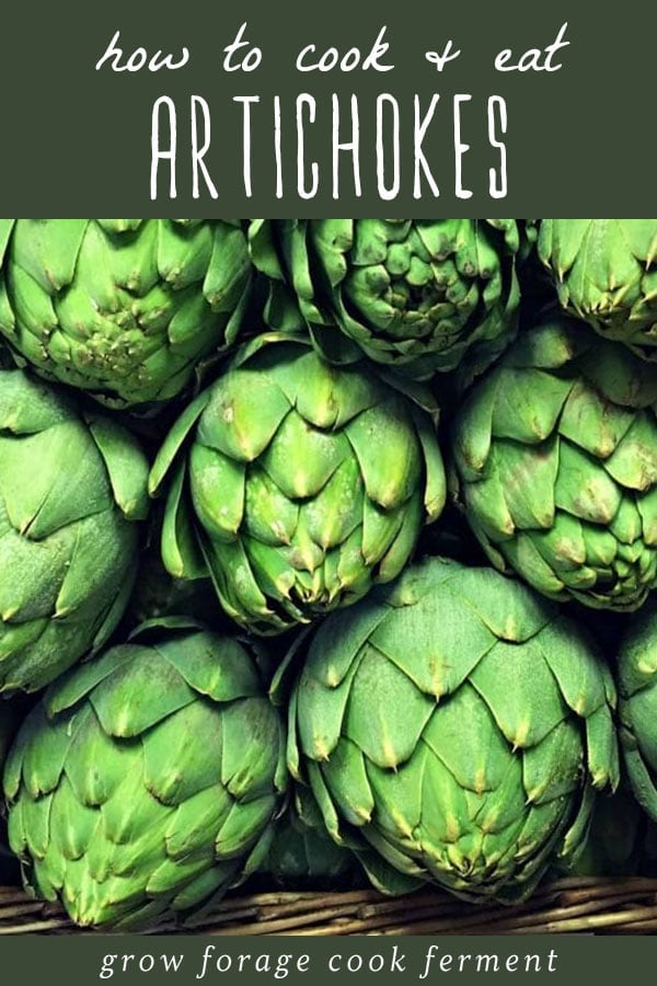 Fresh artichokes stacked up