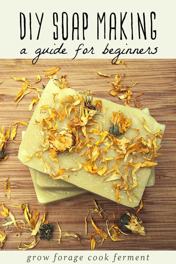 A stack of homemade calendula soap