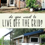Two images showing an off grid tiny house.