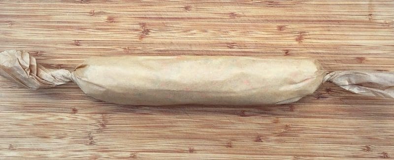 log of dough in parchment
