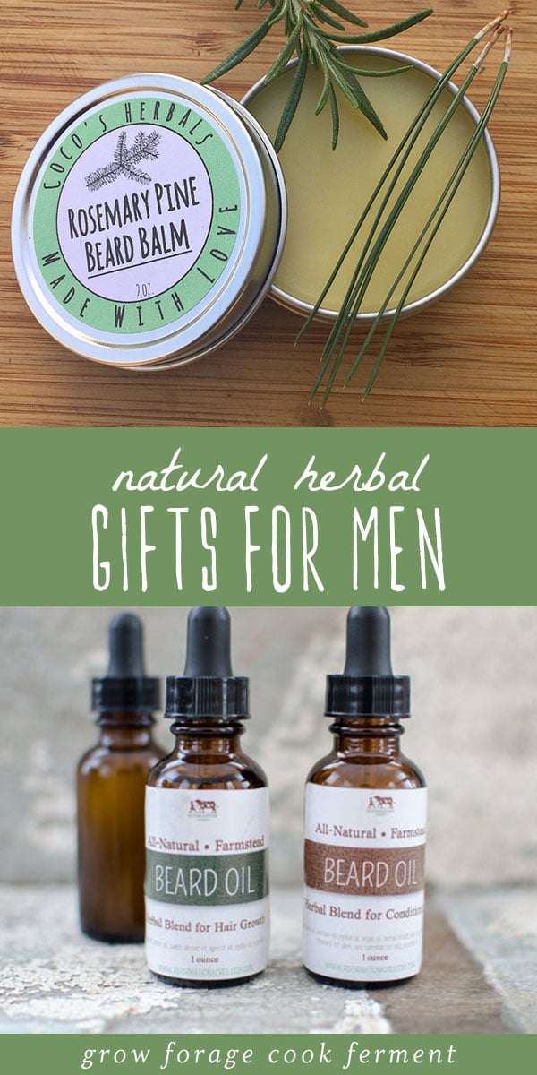 Finding the perfect gifts for men can sometimes be difficult, but these natural herbal gift ideas for men are perfect! Find plenty of DIY gift ideas for the man in your life and resources to buy all natural herbal gifts for me. #gifts #men #herbalism