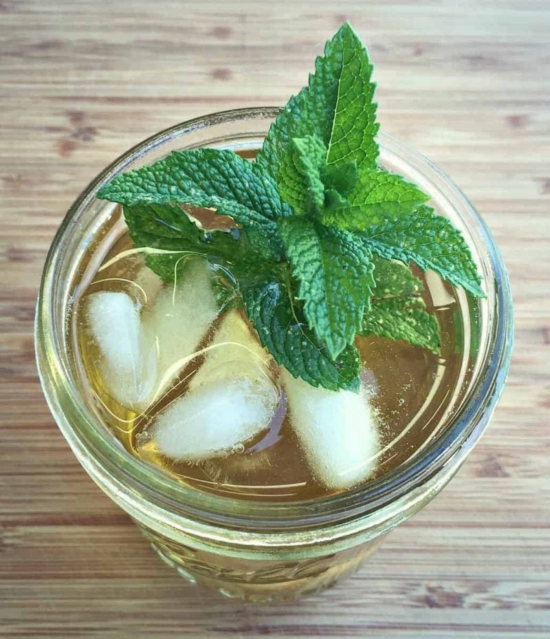 glass of mint iced tea