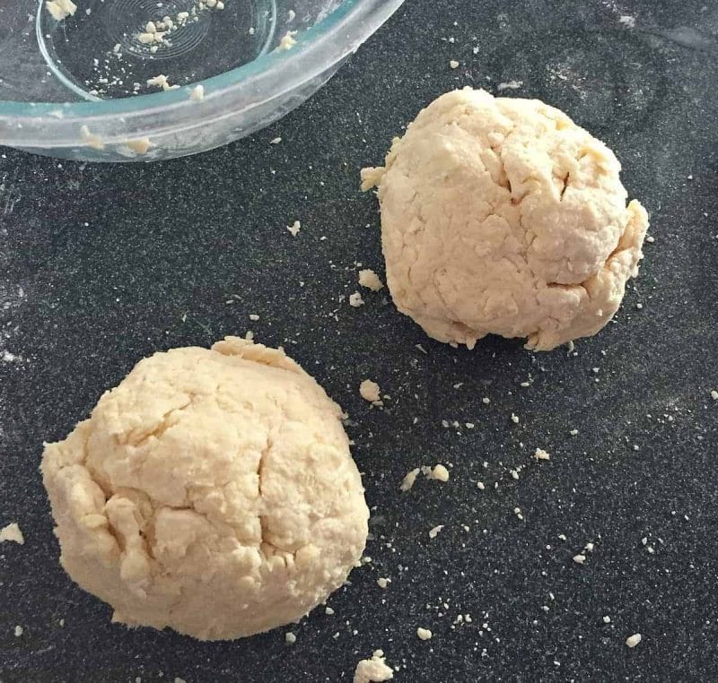 two balls of galette dough