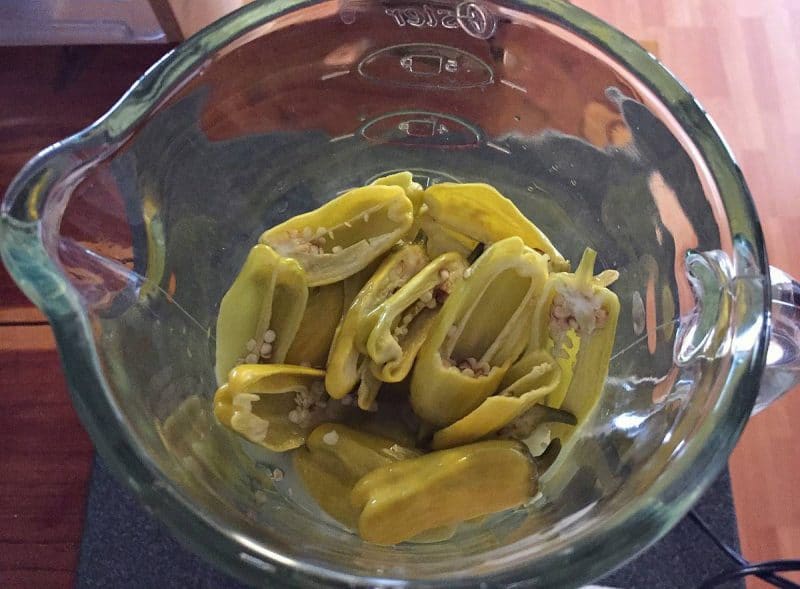 fermented pepperoncini peppers in blender