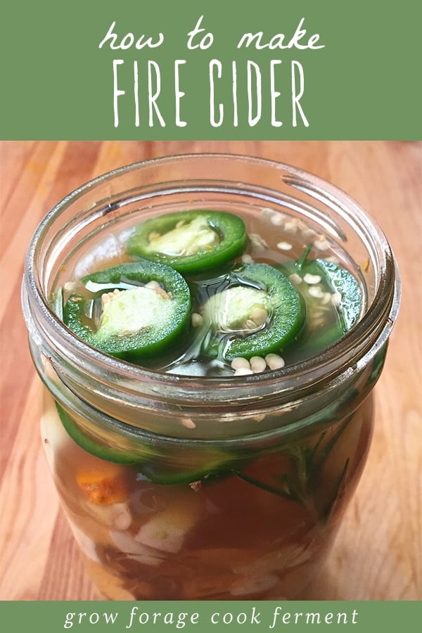 A batch of healing medicinal fire cider in a glass jar.