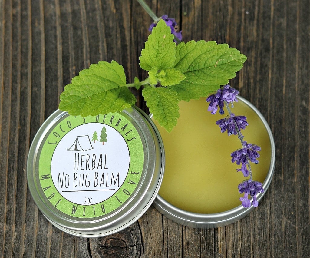 herbal no bug balm in a tin