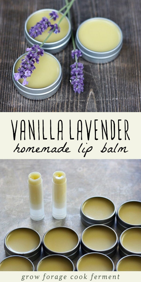 Make your own homemade vanilla lavender lip balm. It's an easy DIY herbal project that smells amazing! #diy #lipbalm #allnatural #naturalbeauty