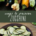 Freshly harvested zucchini and a plate of zucchini chips.