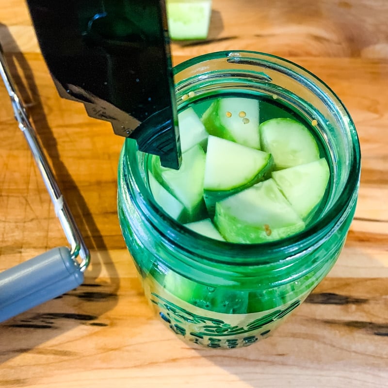 measuring headspace in the top of the canning jar