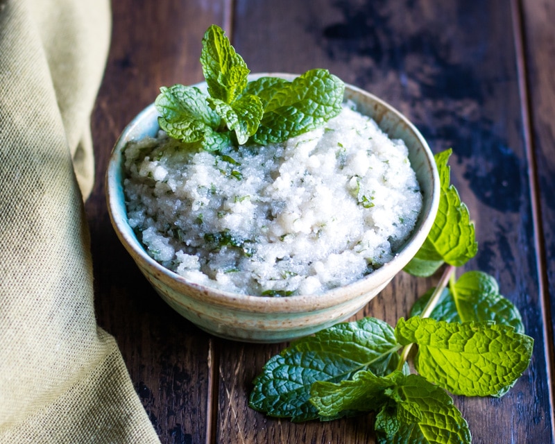 mint coconut sugar scrub