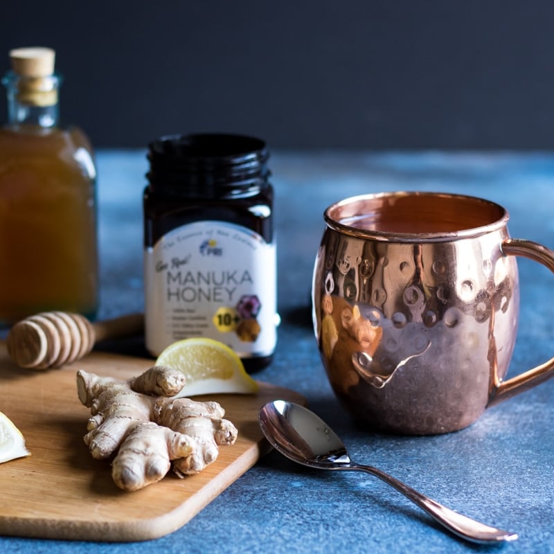 a mug of manuka honey vinegar elixir