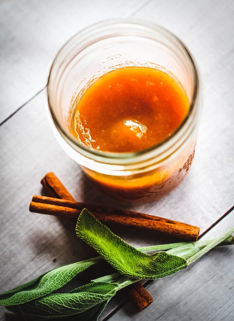 persimmon honey syrup in a jar