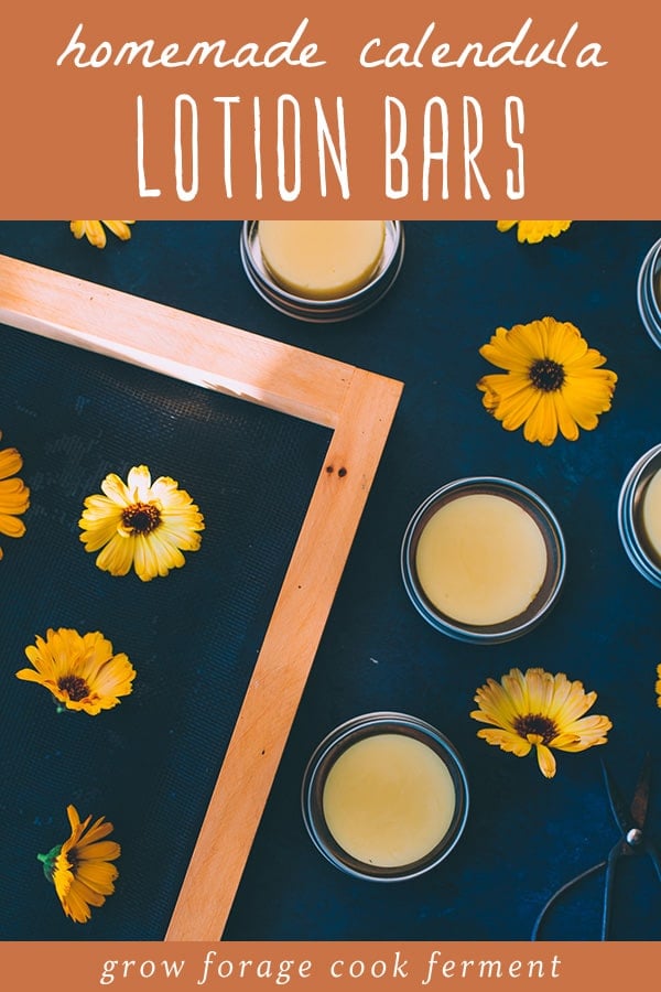 homemade calendula lotion bars