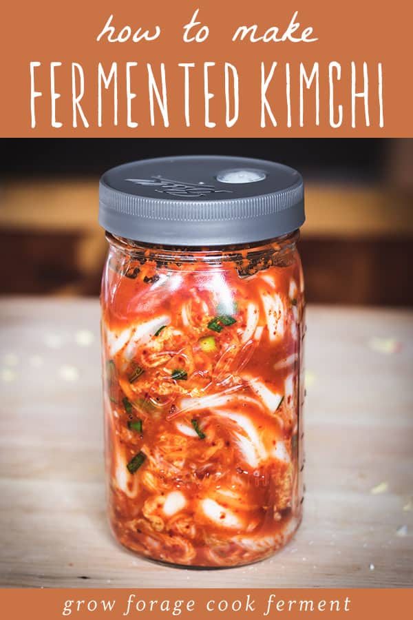 a ball jar with kimchi