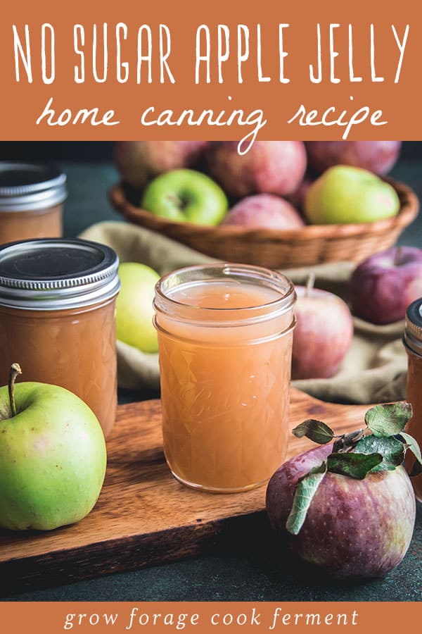 an open jar of apple jelly with apples all around