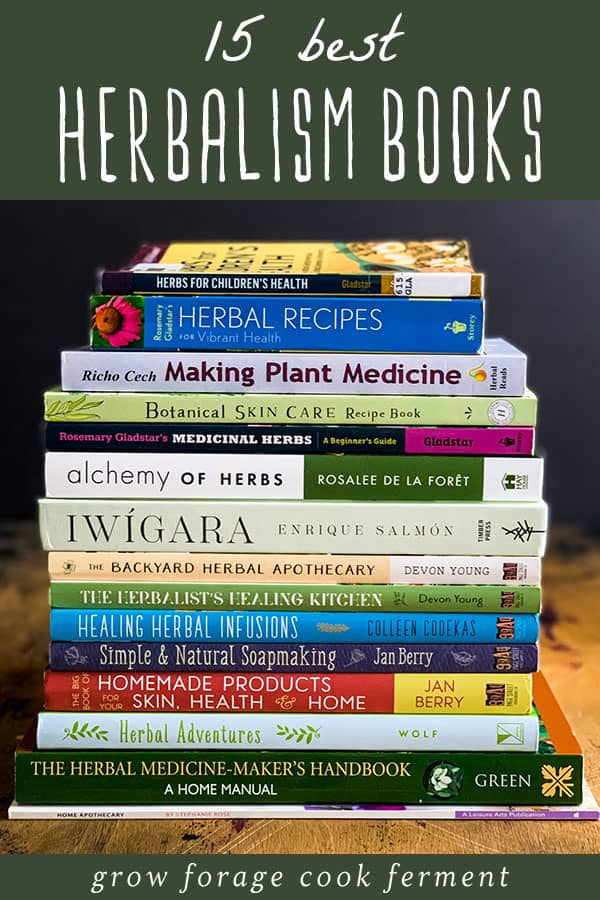 a stack of the best herbalism books
