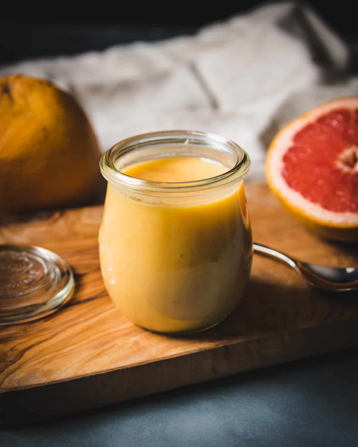 a half pint jar of grapefruit card