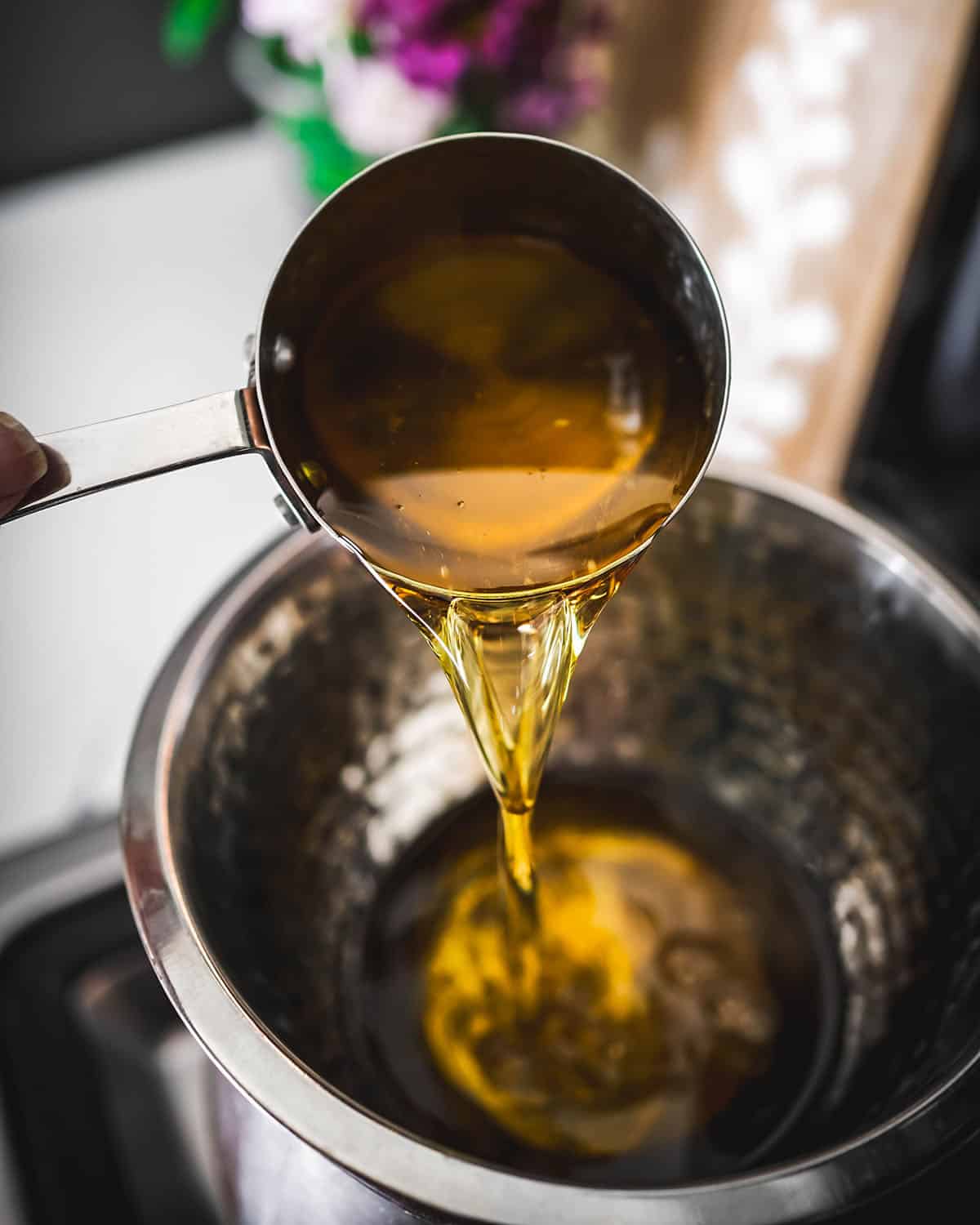 Other oils added to the double boiler to melt. 