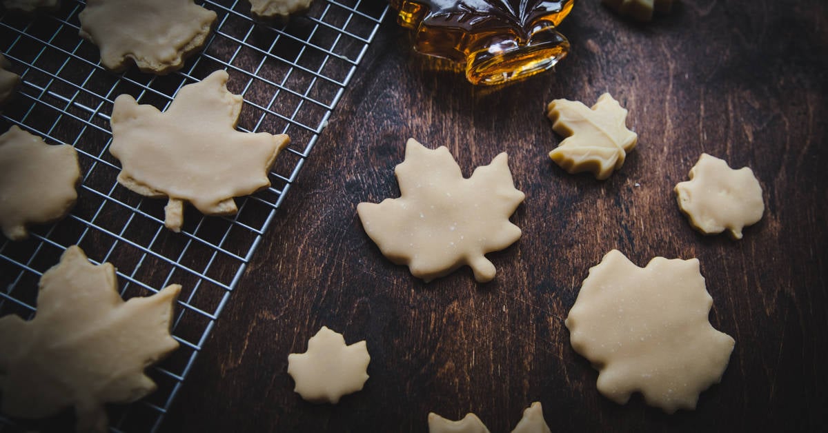 Maple Leaf Cookies with Maple Icing