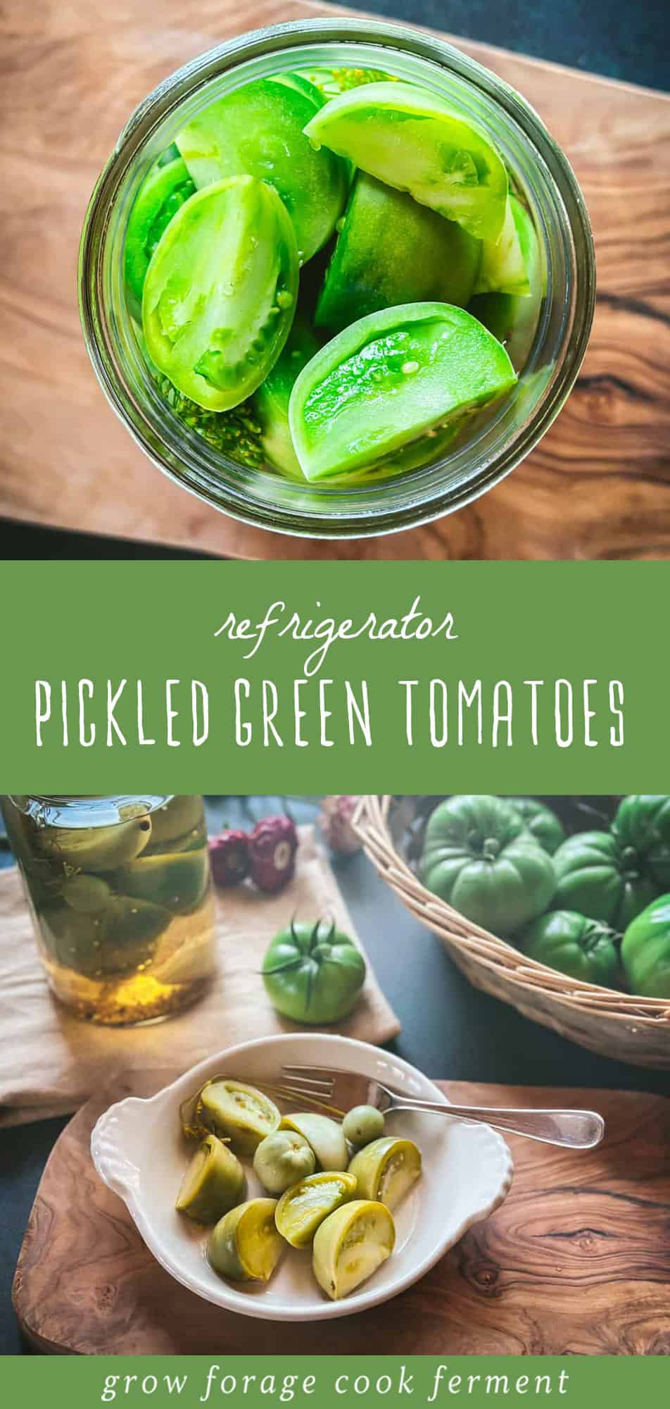 Refrigerator Pickled Green Tomatoes