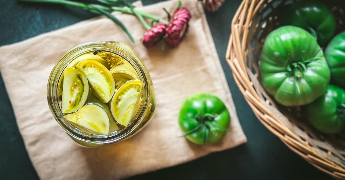 Refrigerator Pickled Green Tomatoes