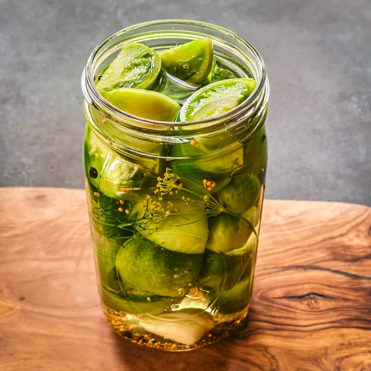 Refrigerated Pickled Green Tomatoes