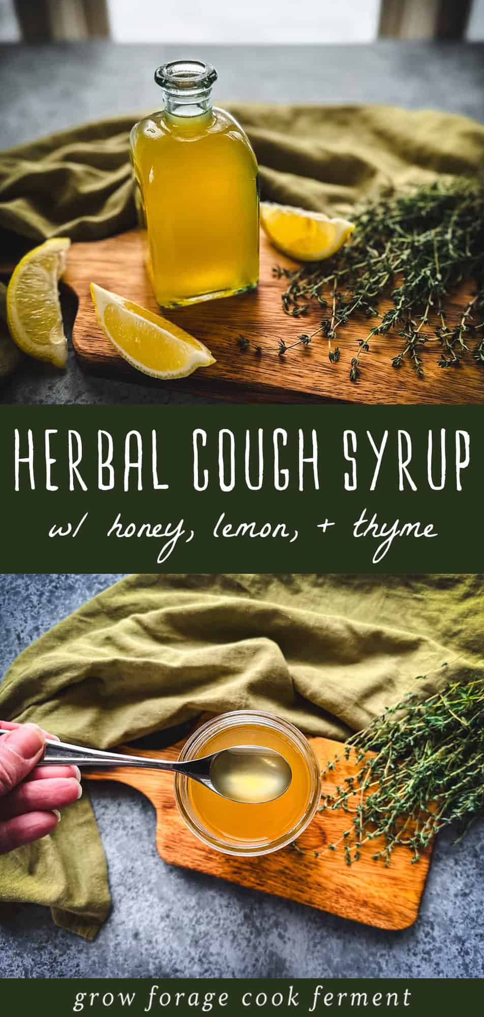 Thyme Cough Syrup with Honey and Lemon