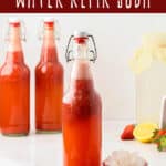 strawberry water kefir soda