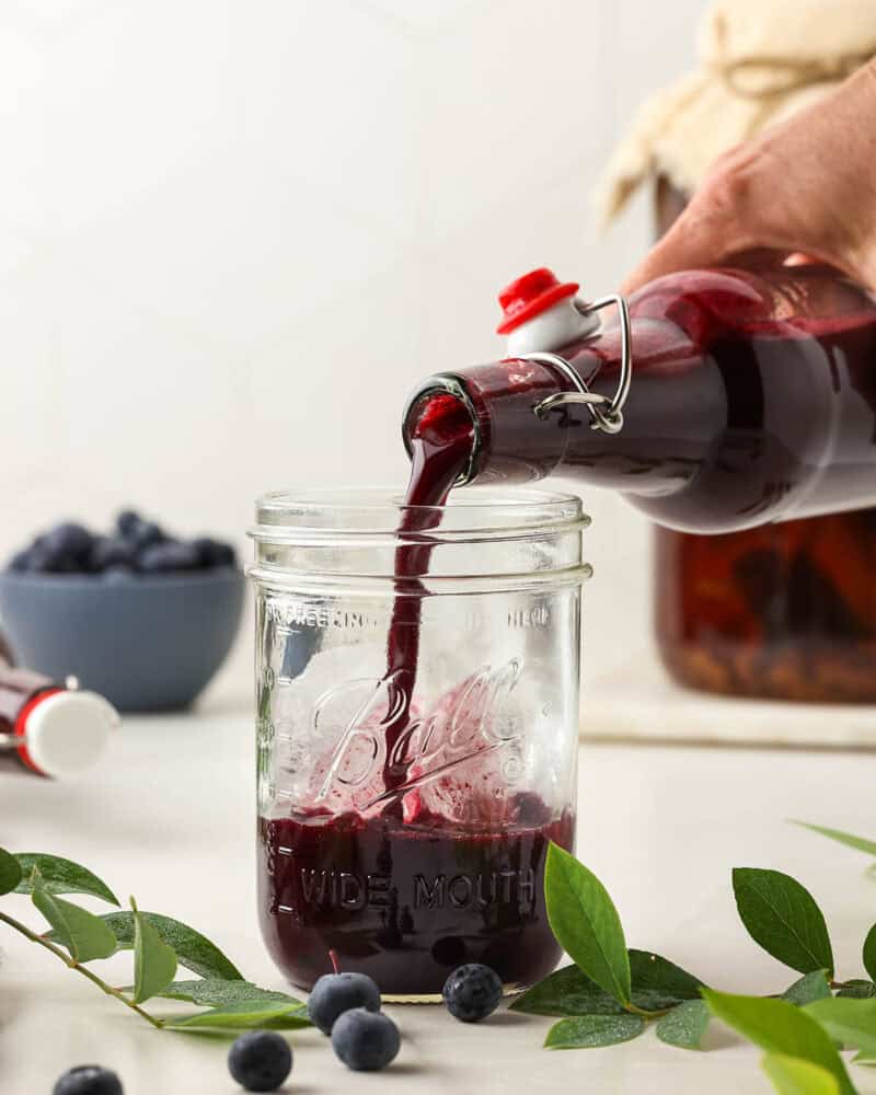 Homemade Blueberry Kombucha