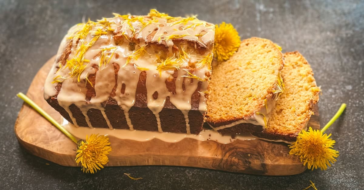Dandelion Bread With Honey Lemon Glaze