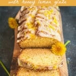 dandelion bread with honey lemon glaze