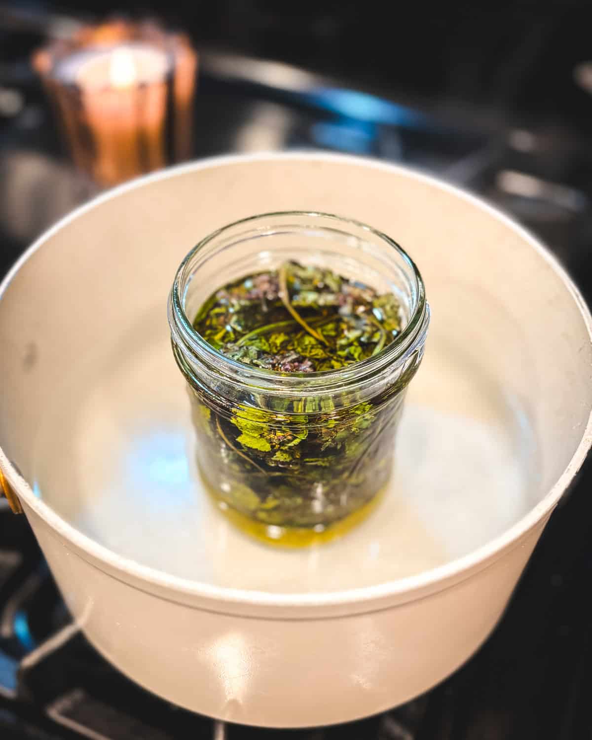 Purple dead nettle oil quick heat infusing. 